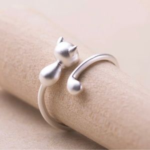 Vintage adjustable cat ring